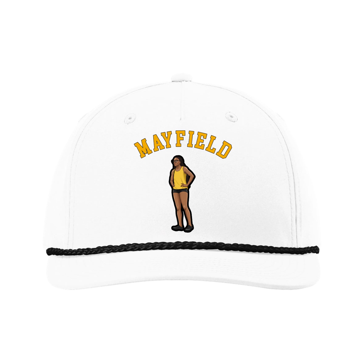 Five-Panel Classic Rope Cap — Shirsey Arch in White