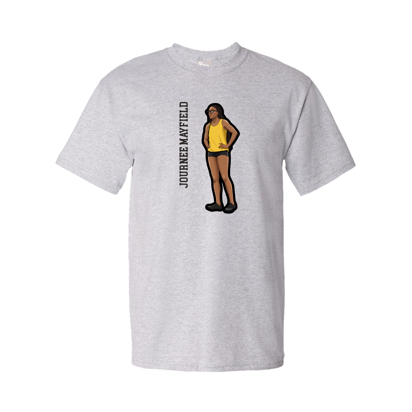 Tee — Name Vertical in Grey