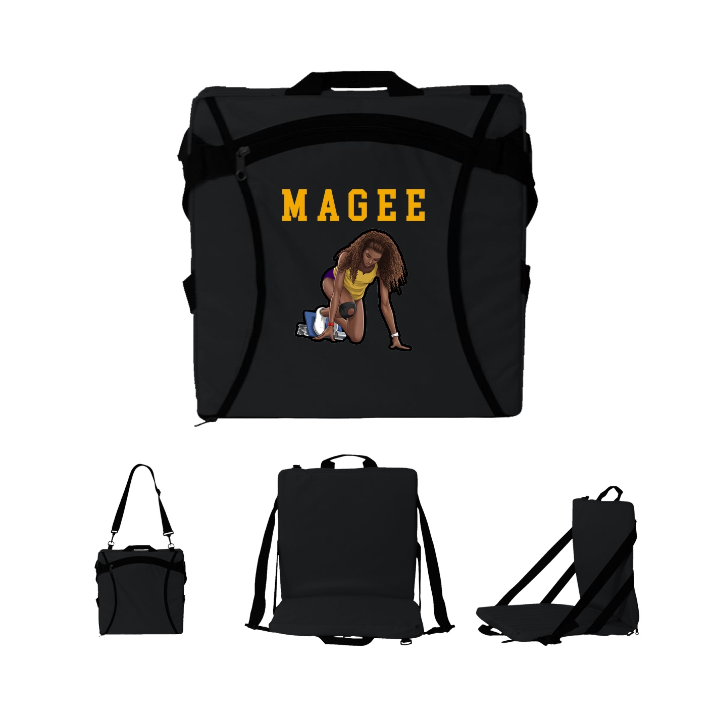 Folding Stadium Seat — Shirsey in Black