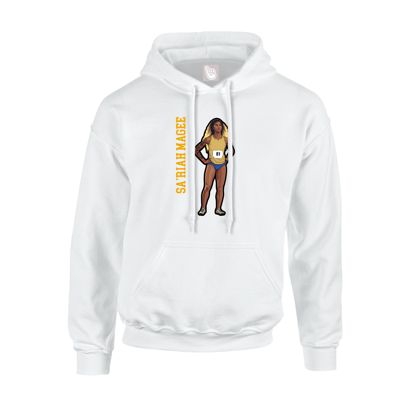 Hoodie — Name Vertical in White