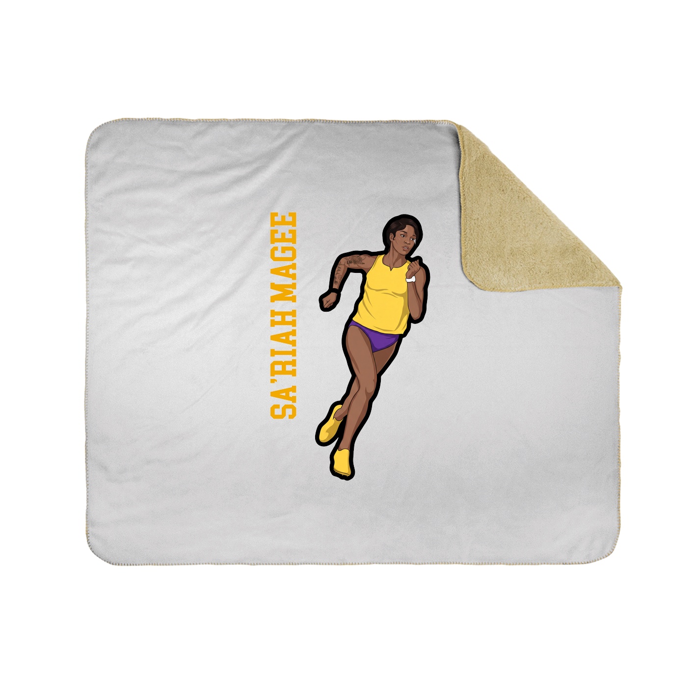 Throw Blanket — Name Vertical in White