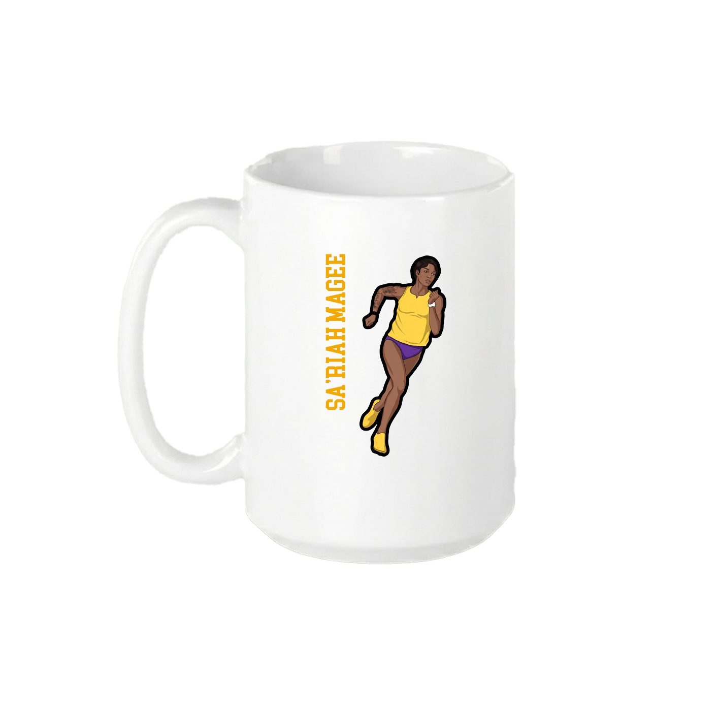 15oz Coffee Mug — Name Vertical in White