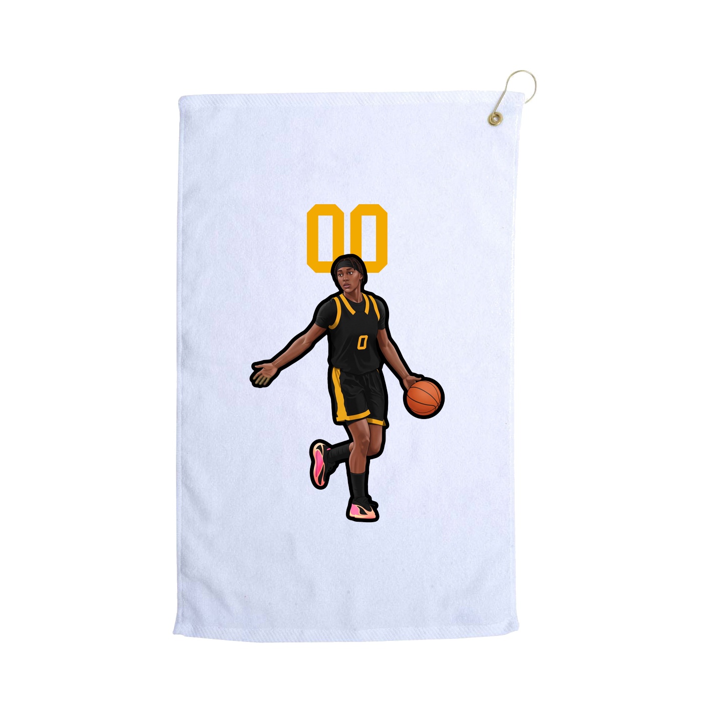Golf Towel — Number Top in White