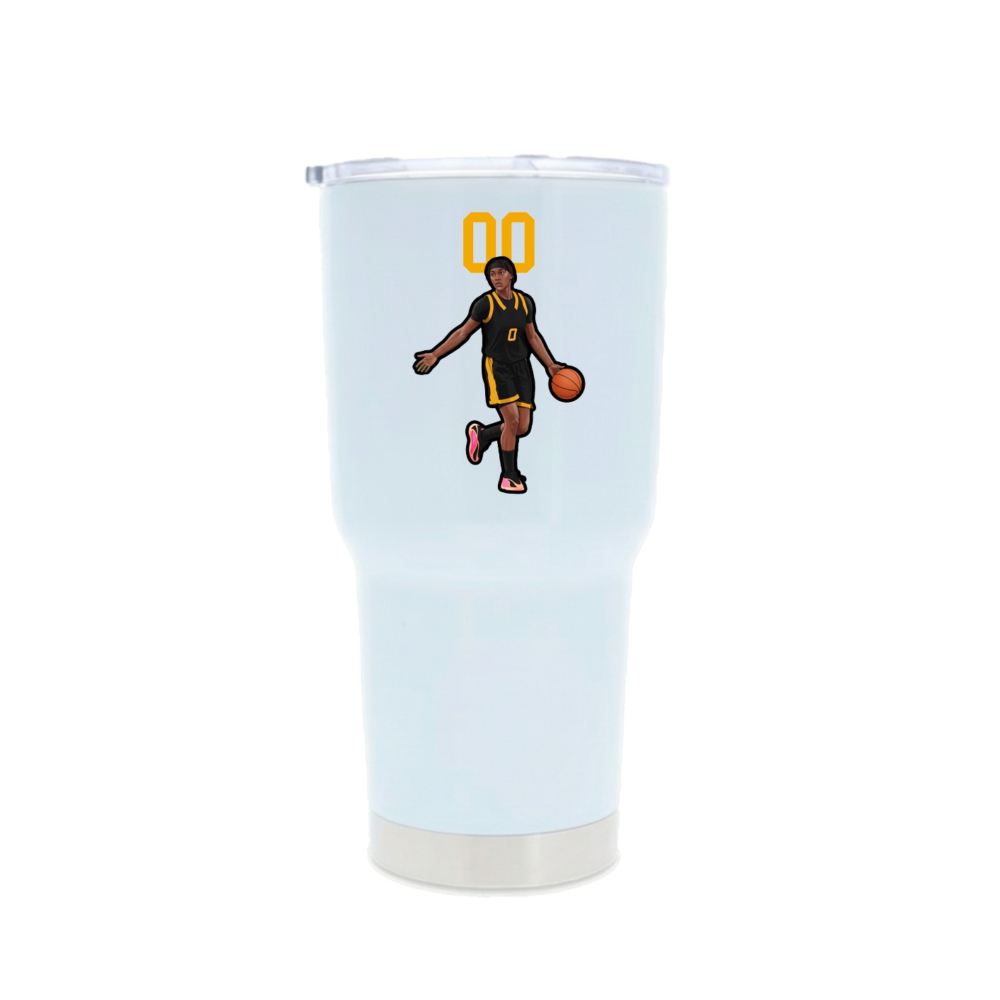 30oz Stainless Steel Tumbler — Number Top in White