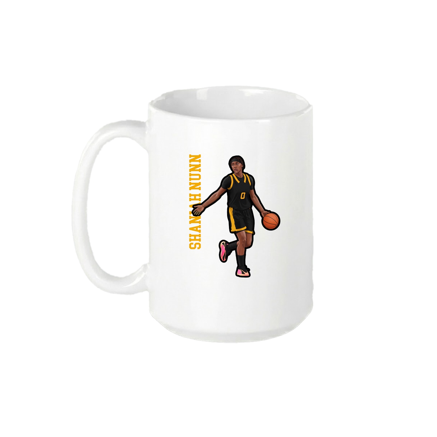 15oz Coffee Mug — Name Vertical in White