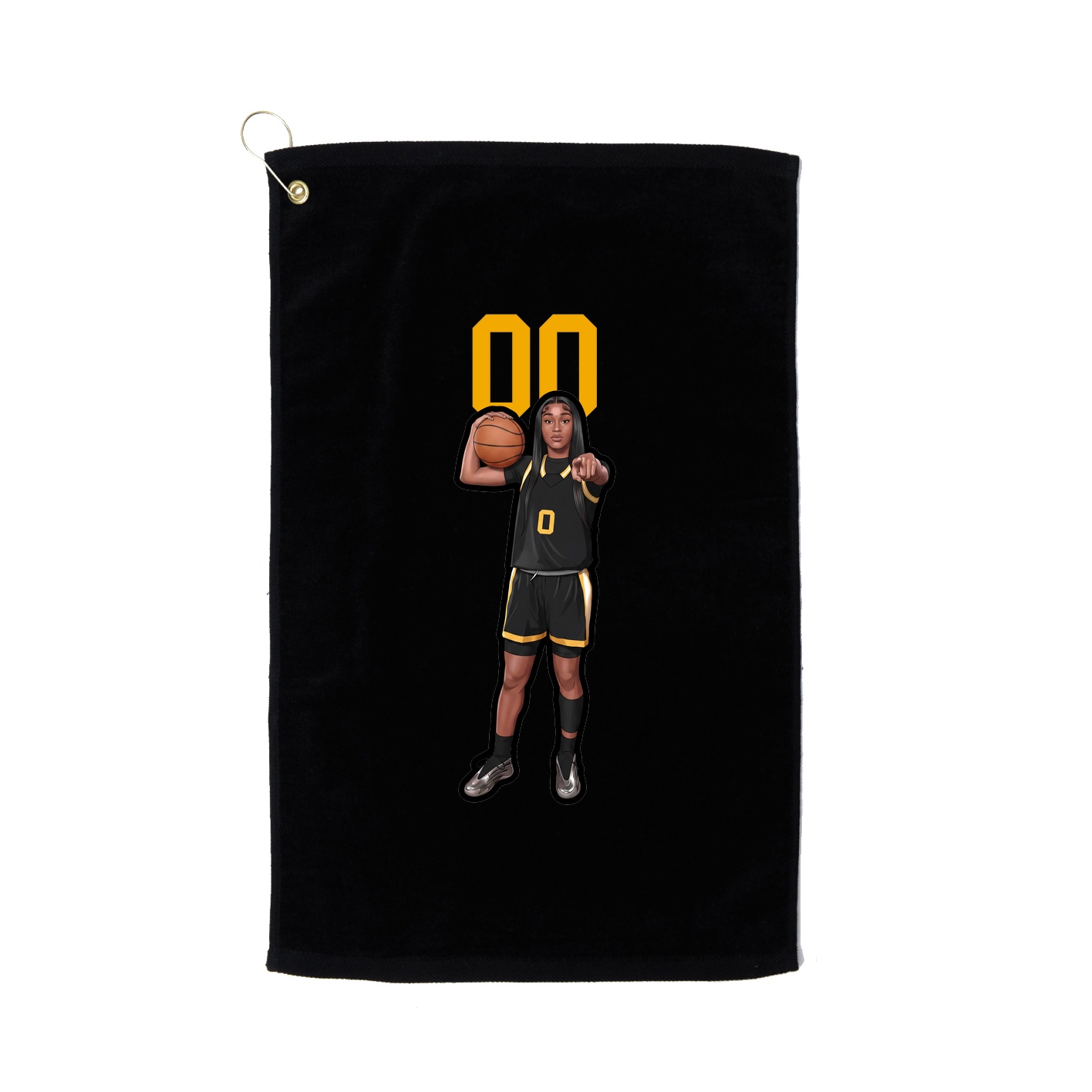 Golf Towel — Number Top in Black