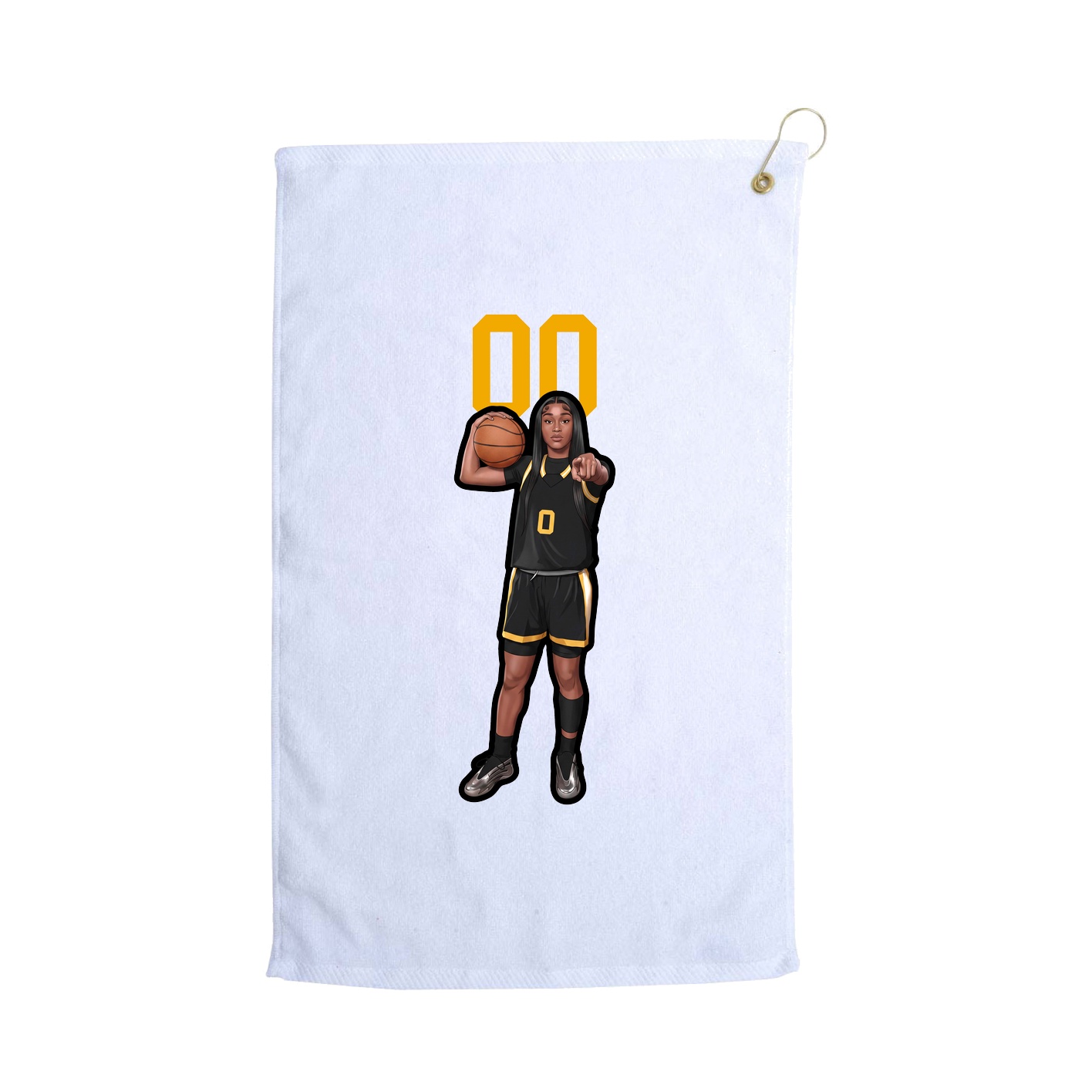 Golf Towel — Number Top in White