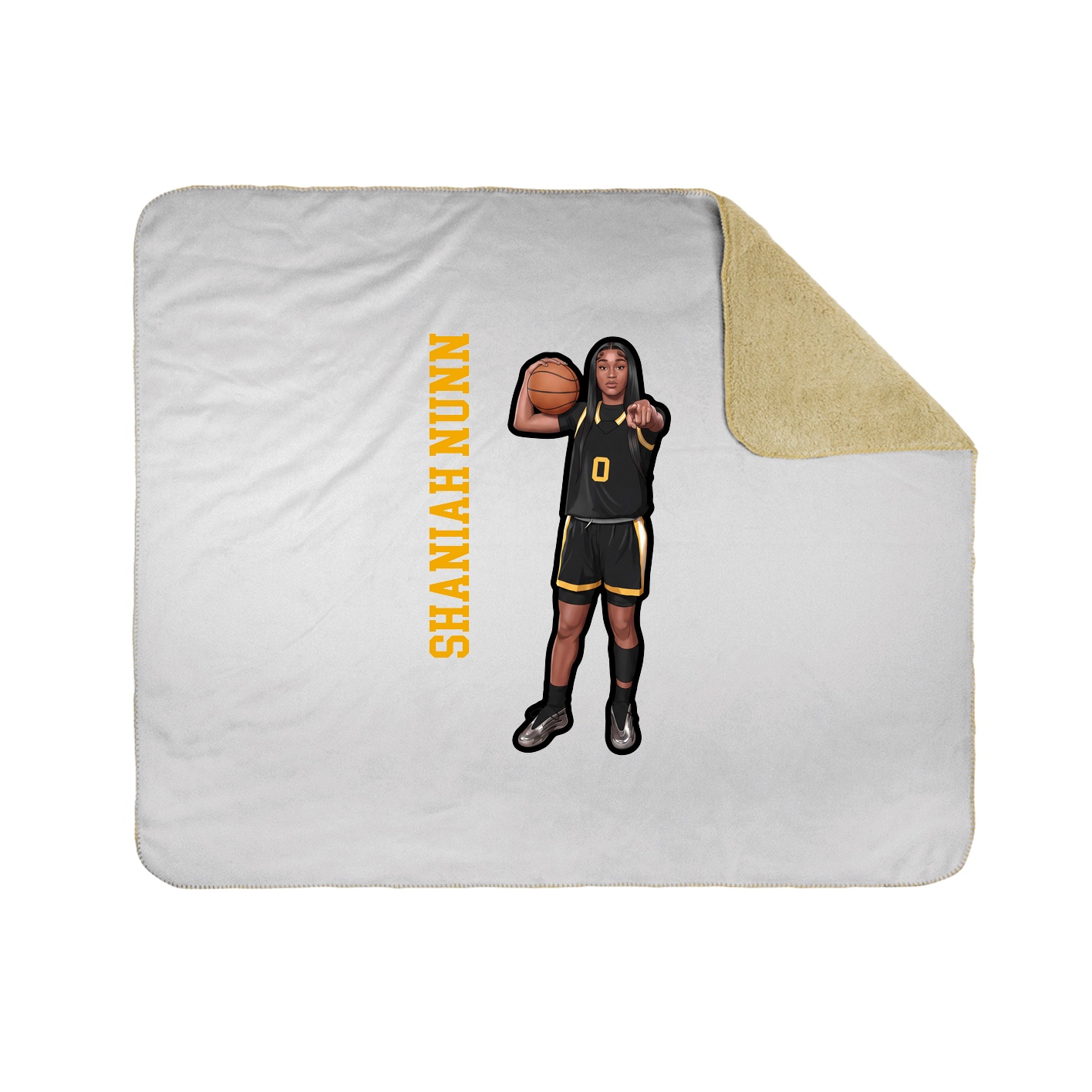 Throw Blanket — Name Vertical in White