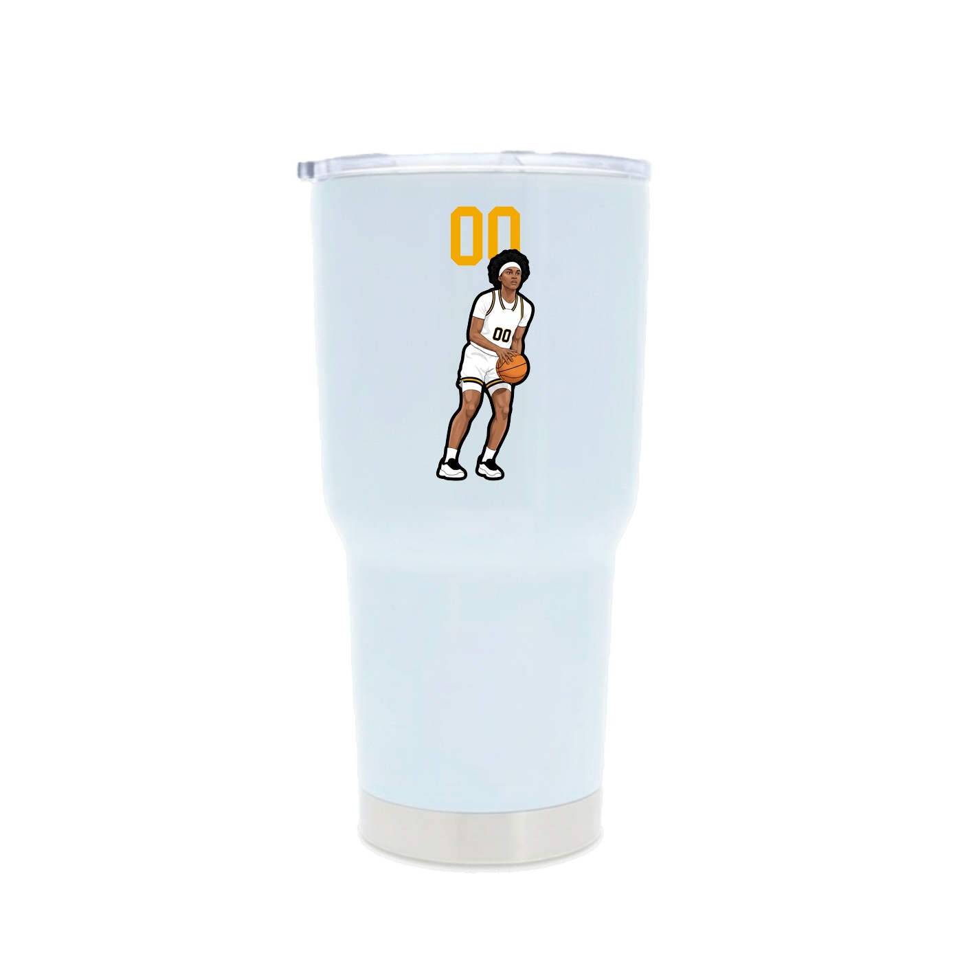 30oz Stainless Steel Tumbler — Number Top in White
