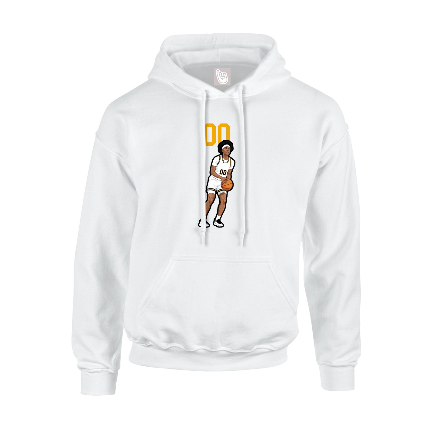 Youth Hoodie — Number Top in White