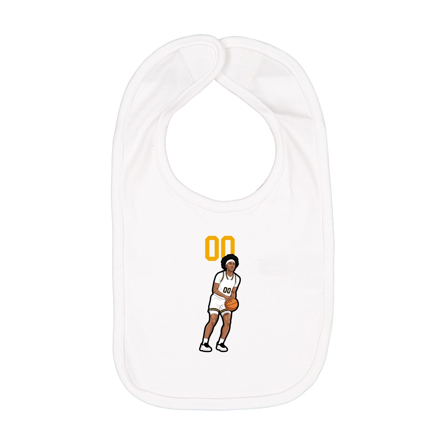 Infant Bib — Number Top in White