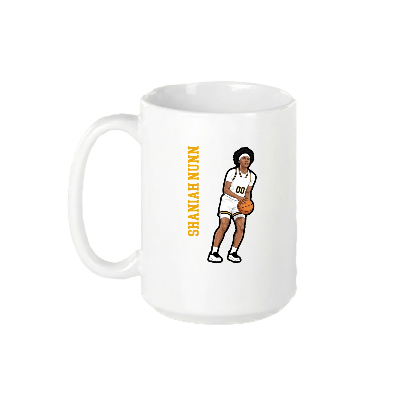 15oz Coffee Mug — Name Vertical in White