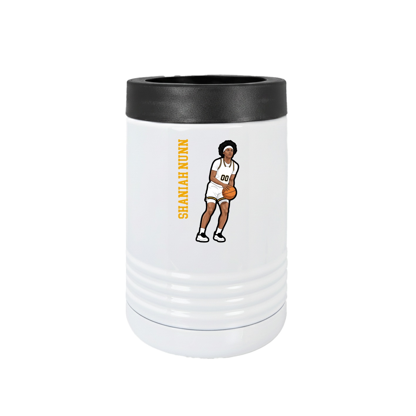 Beverage Holder — Name Vertical in White