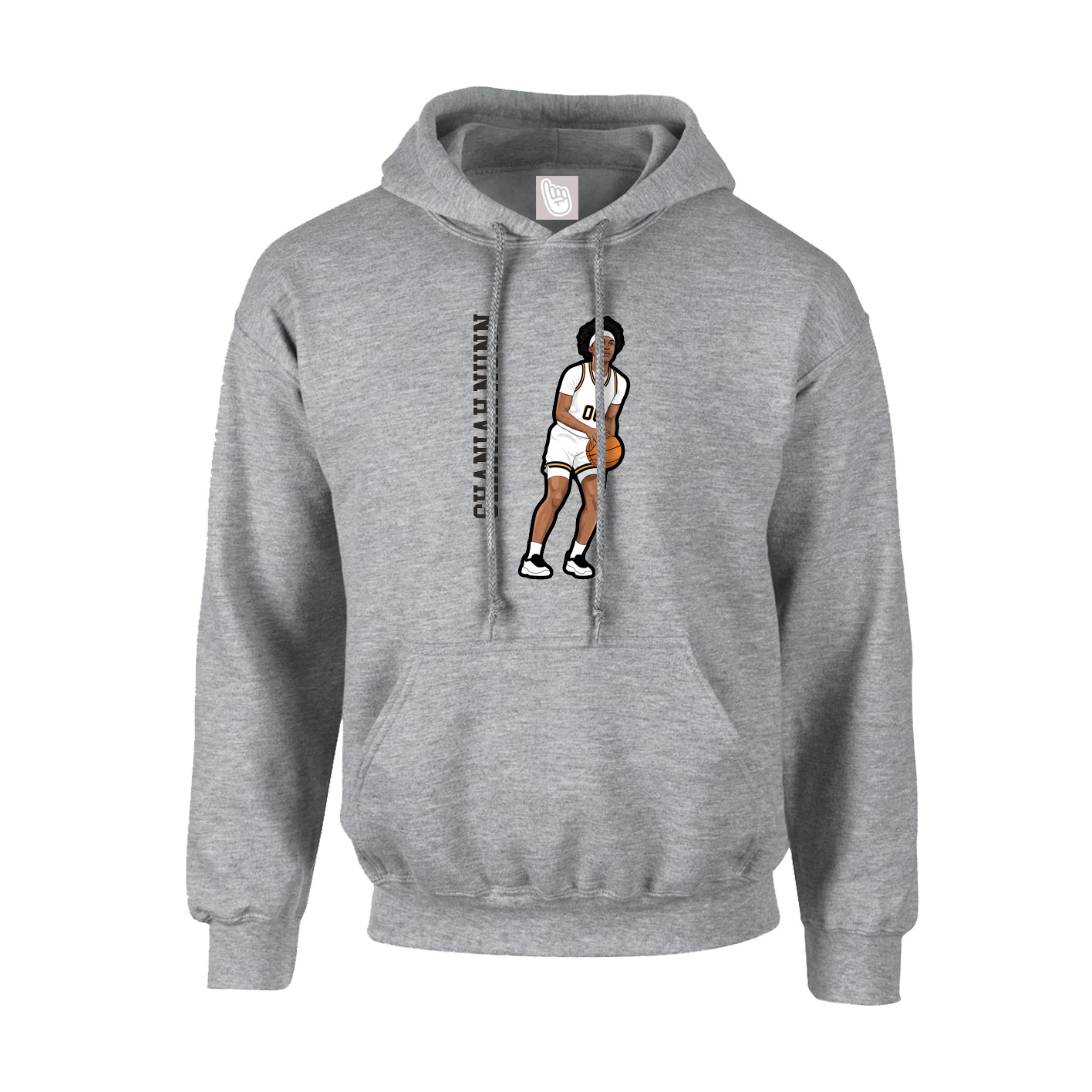 Hoodie — Name Vertical in Grey