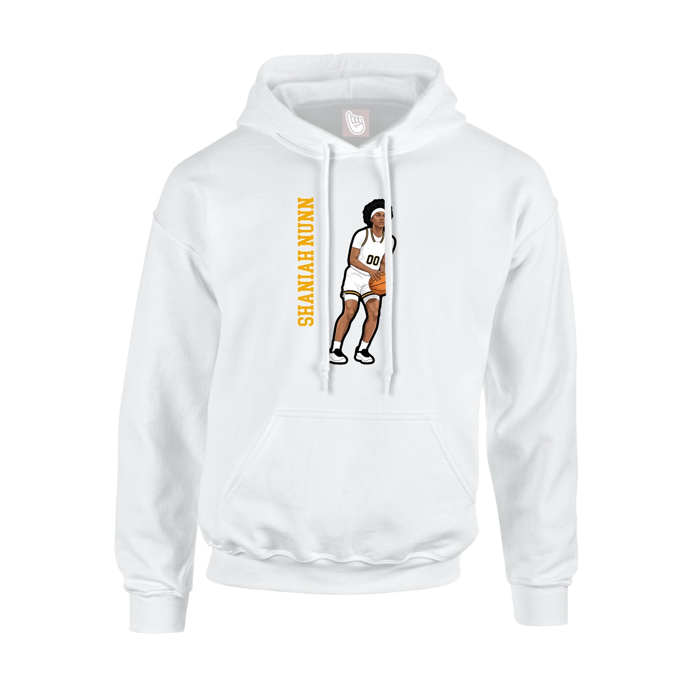 Youth Hoodie — Name Vertical in White