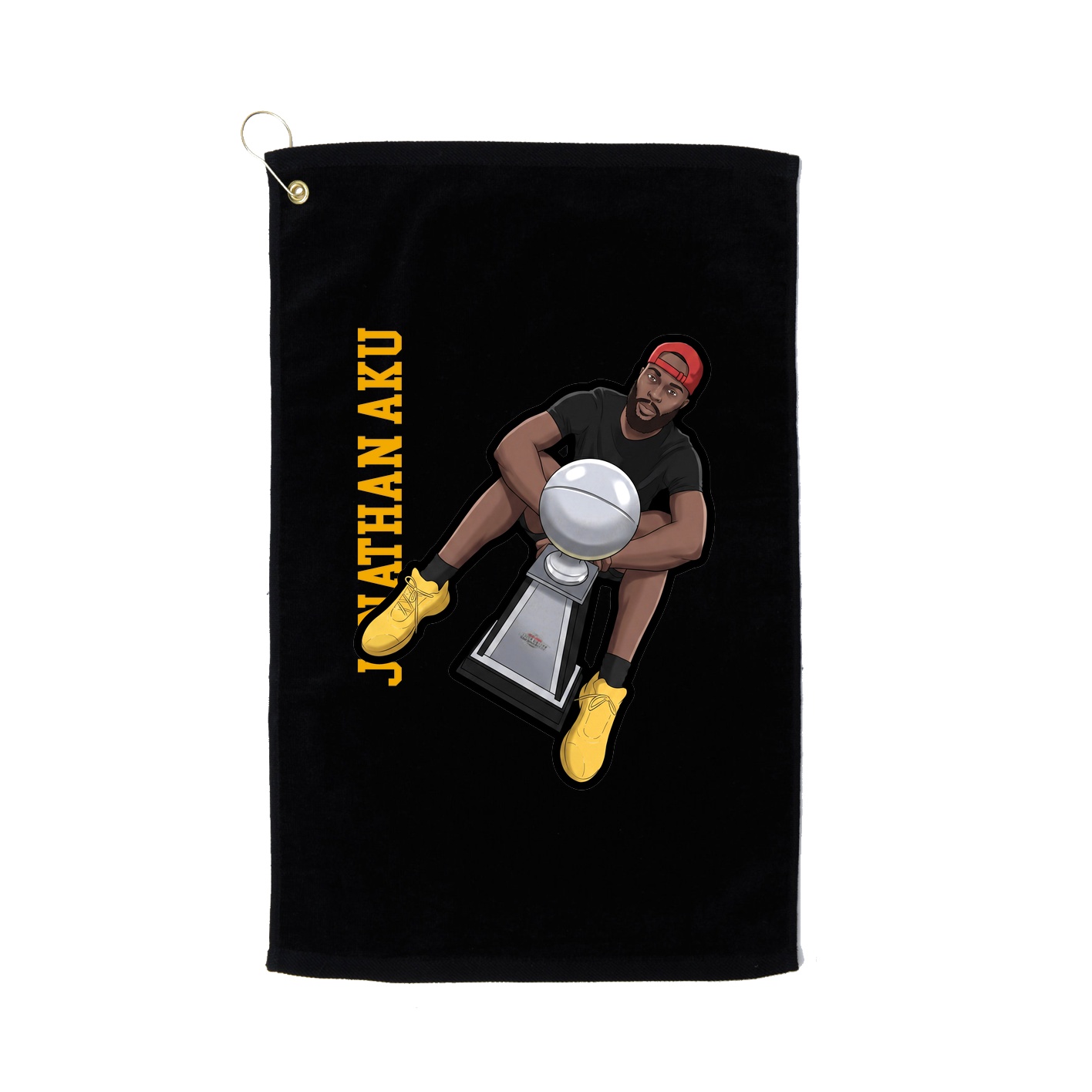Golf Towel — Name Vertical in Black