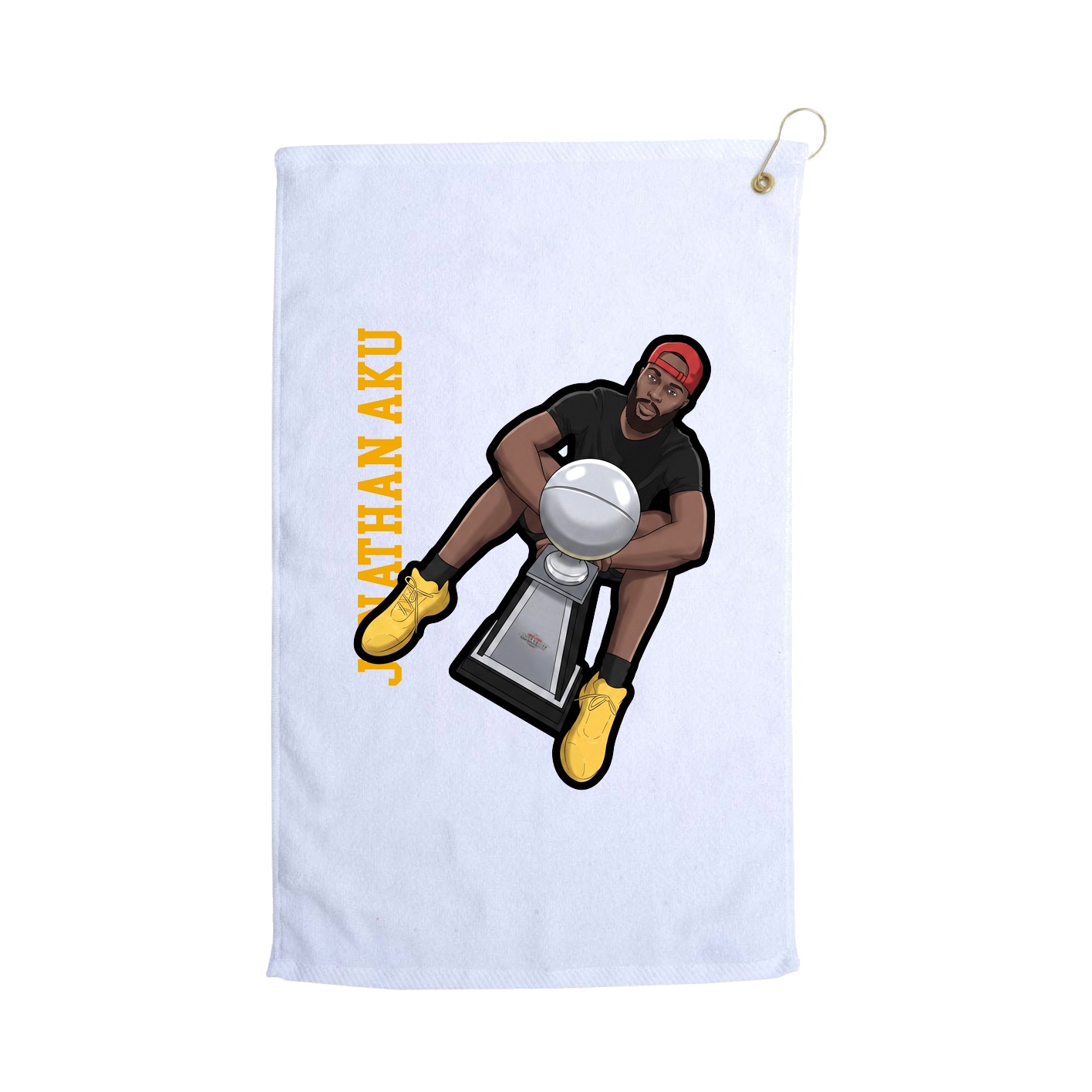 Golf Towel — Name Vertical in White