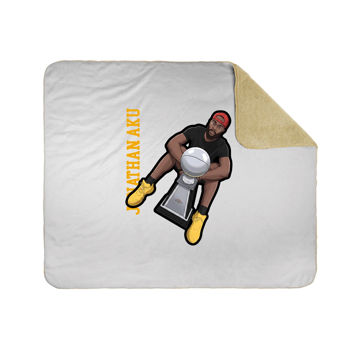 Throw Blanket — Name Vertical in White