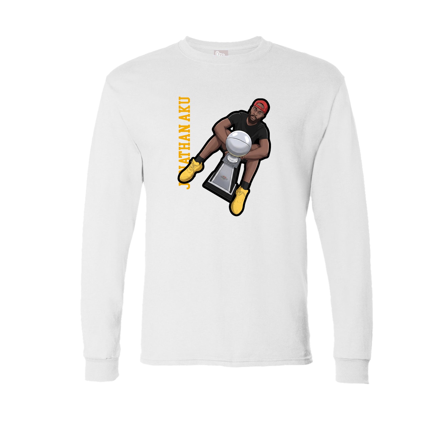 Long Sleeve Tee — Name Vertical in White