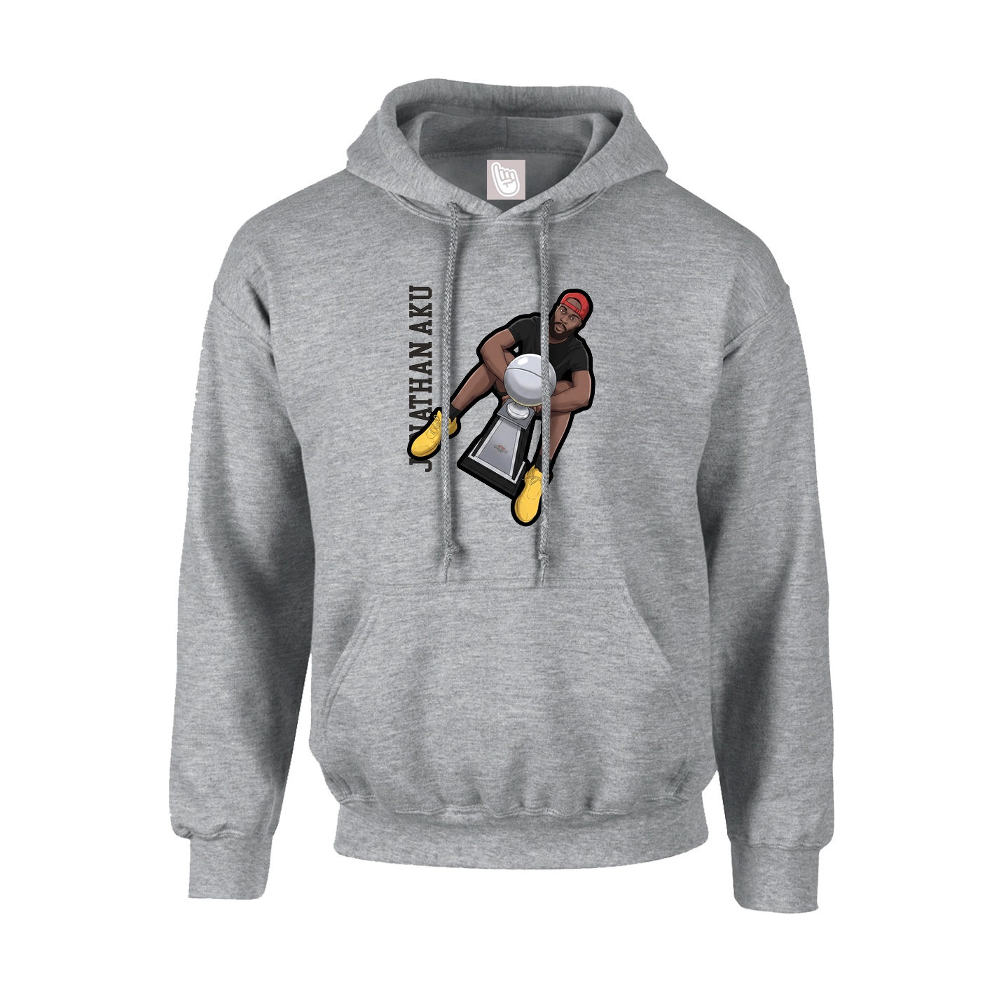 Youth Hoodie — Name Vertical in Grey