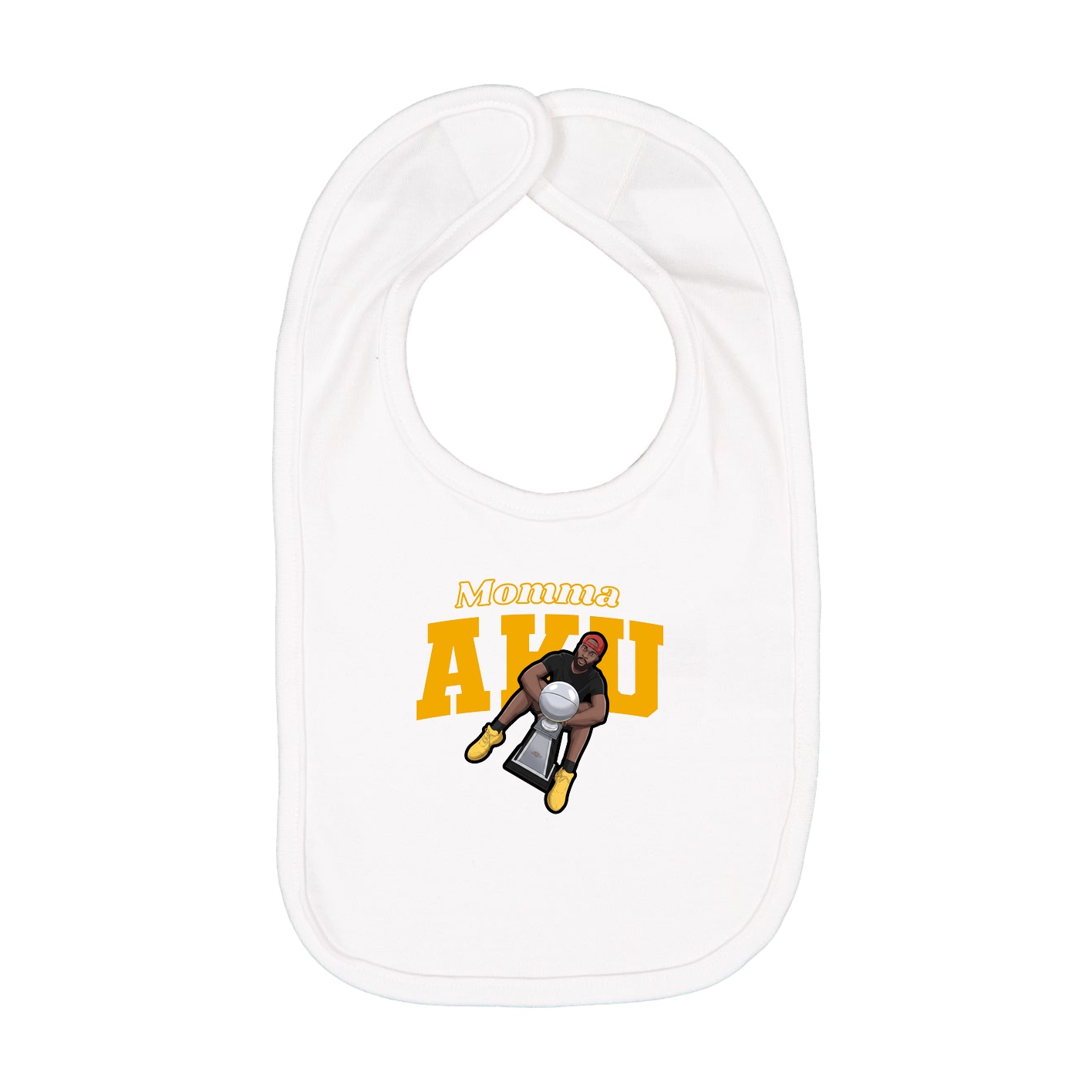 Infant Bib — Mothers Day Block in White