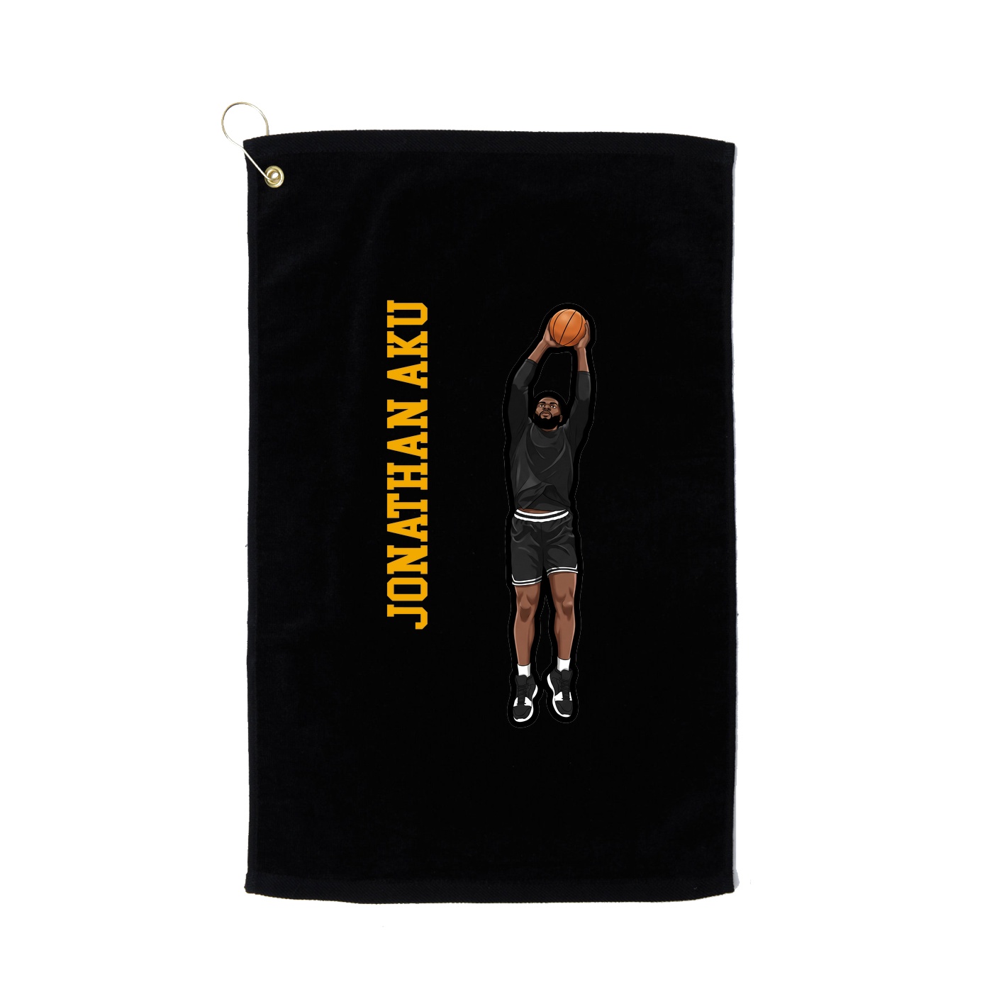 Golf Towel — Name Vertical in Black