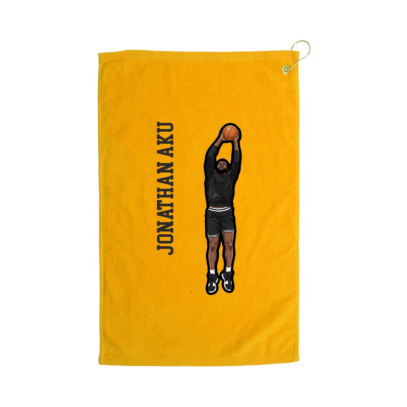 Golf Towel — Name Vertical in Gold