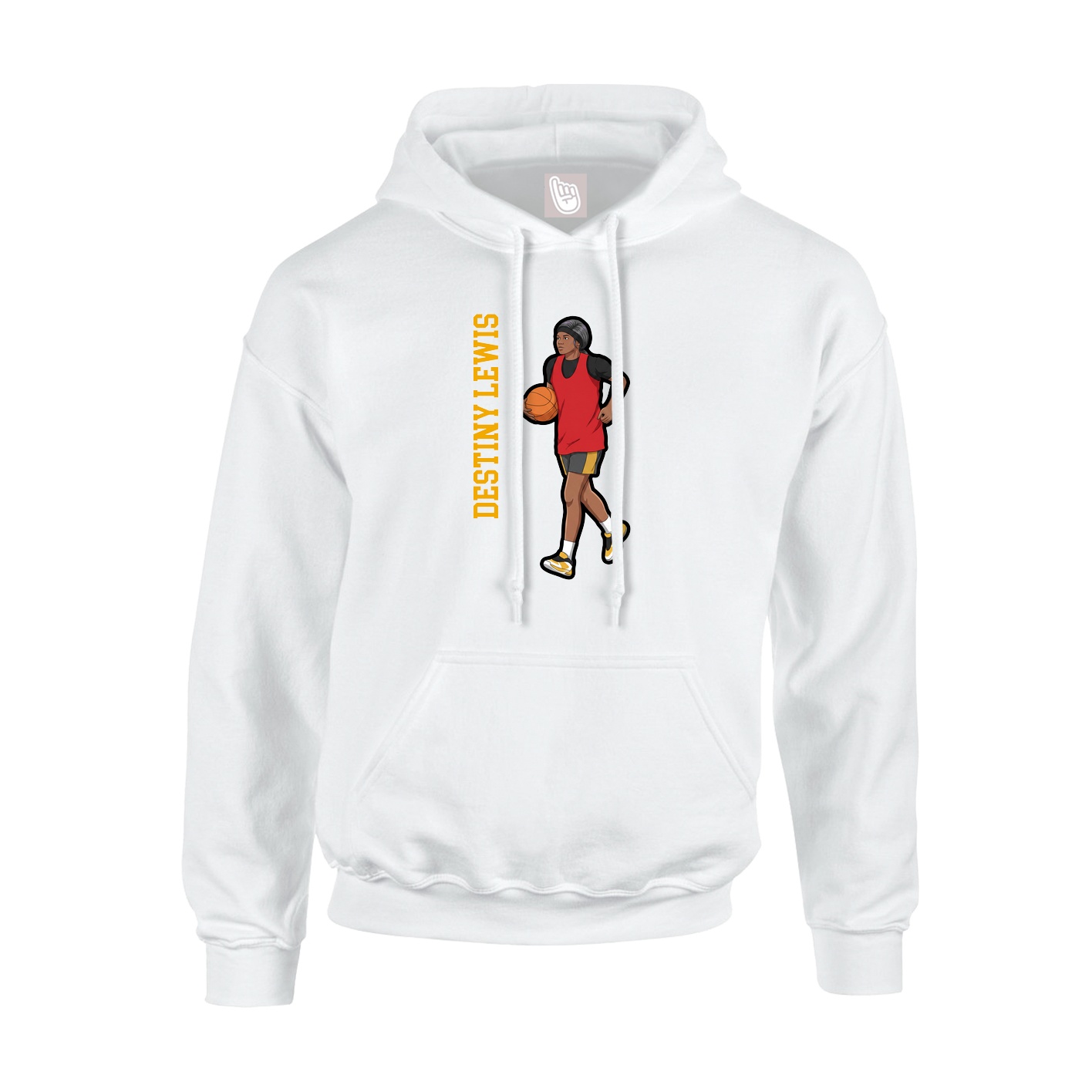 Hoodie — Name Vertical in White