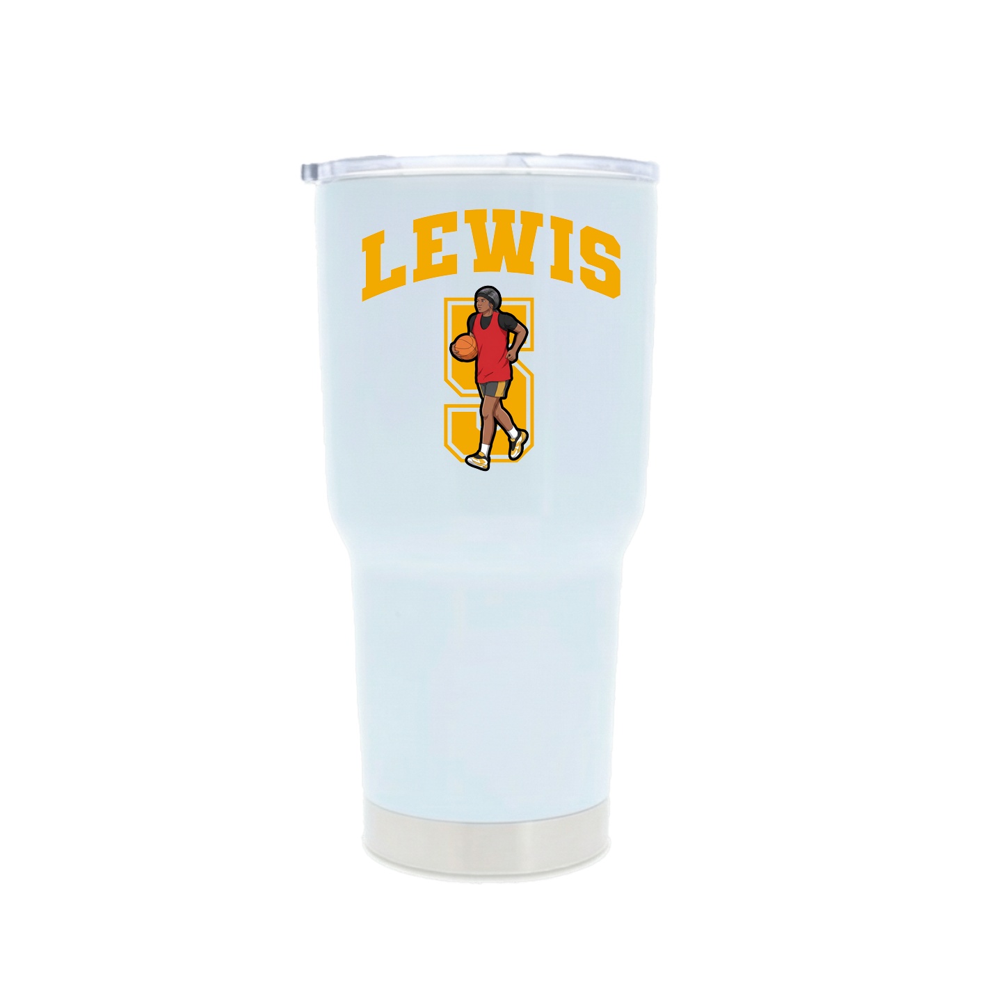 30oz Stainless Steel Tumbler — Number in White