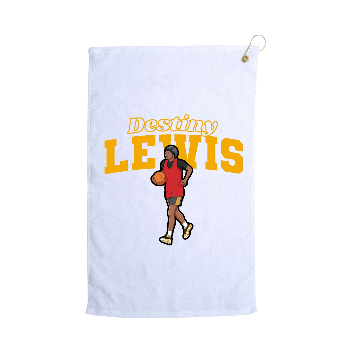 Golf Towel — Name Arch in White