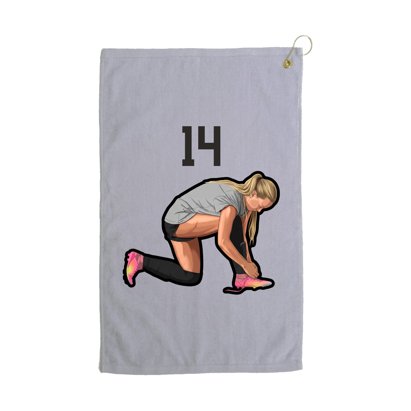 Golf Towel — Number Top in Grey