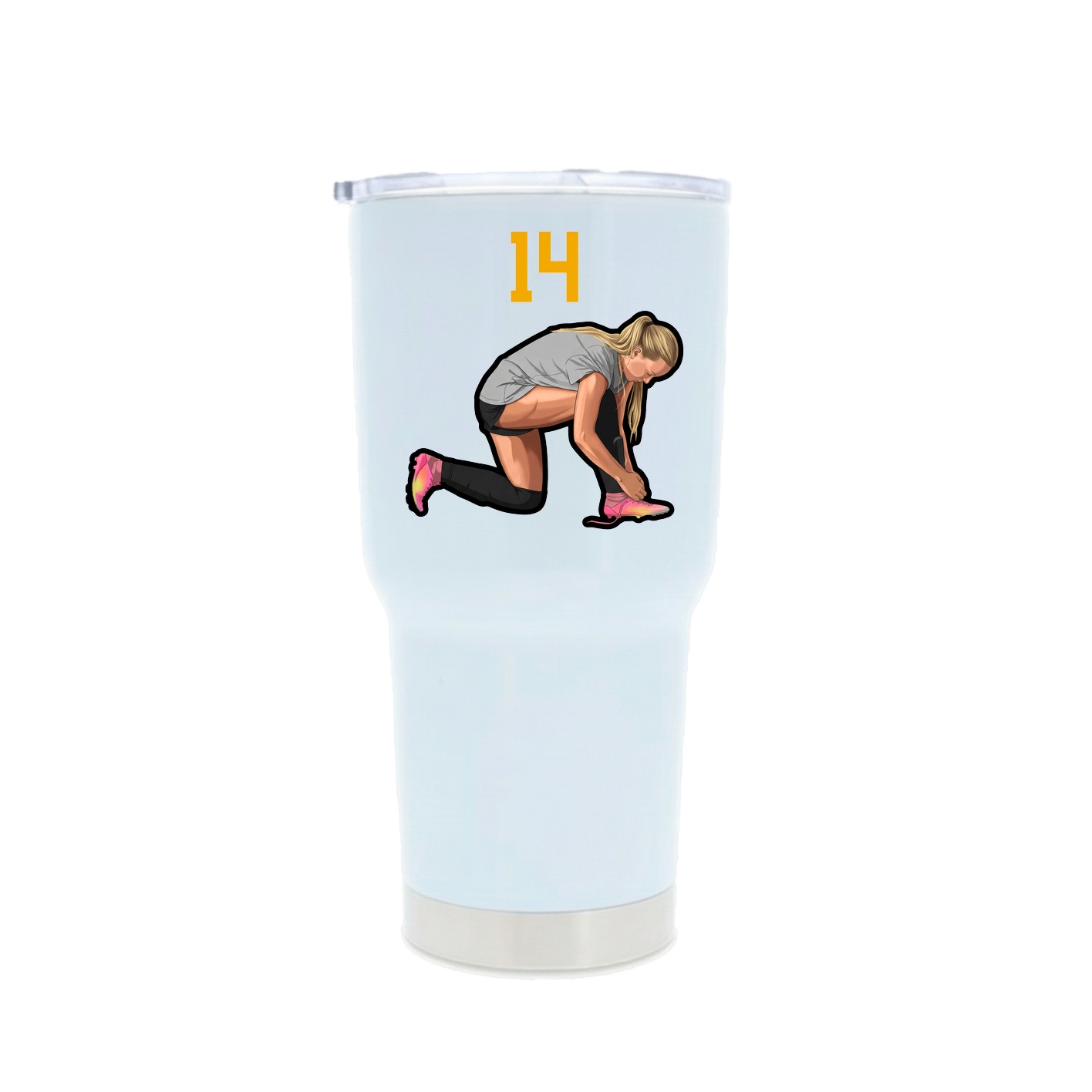30oz Stainless Steel Tumbler — Number Top in White