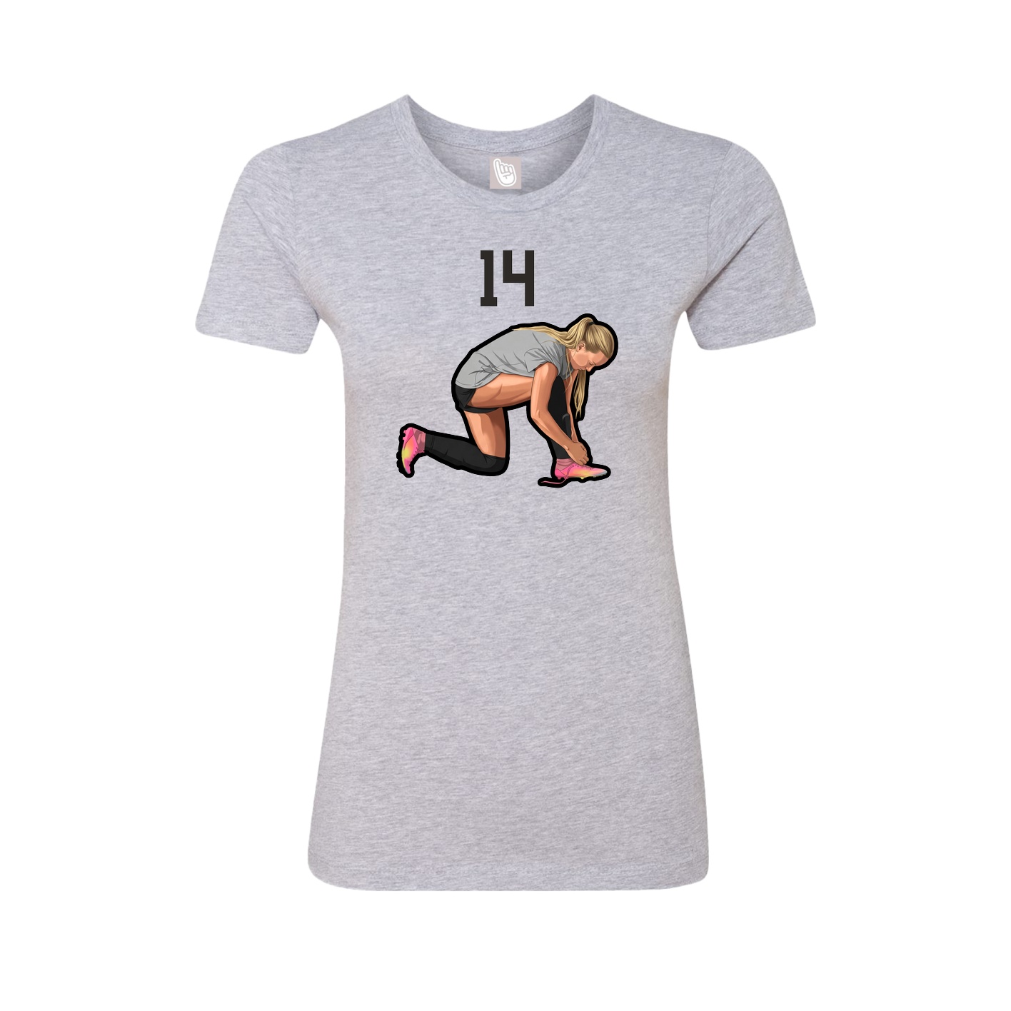 Fitted Women's Tee — Number Top in Grey
