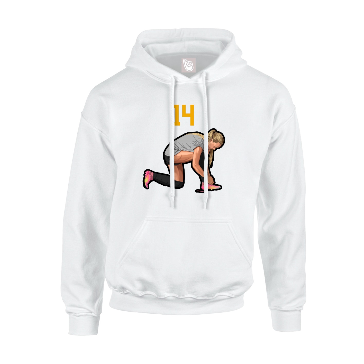 Youth Hoodie — Number Top in White