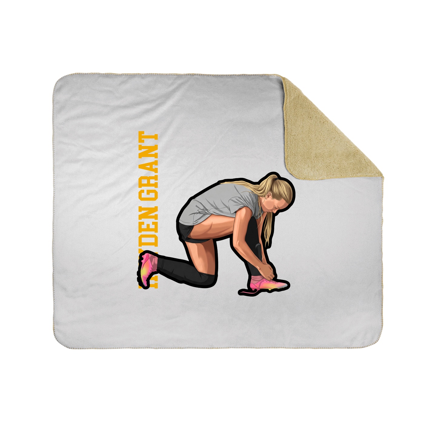 Throw Blanket — Name Vertical in White