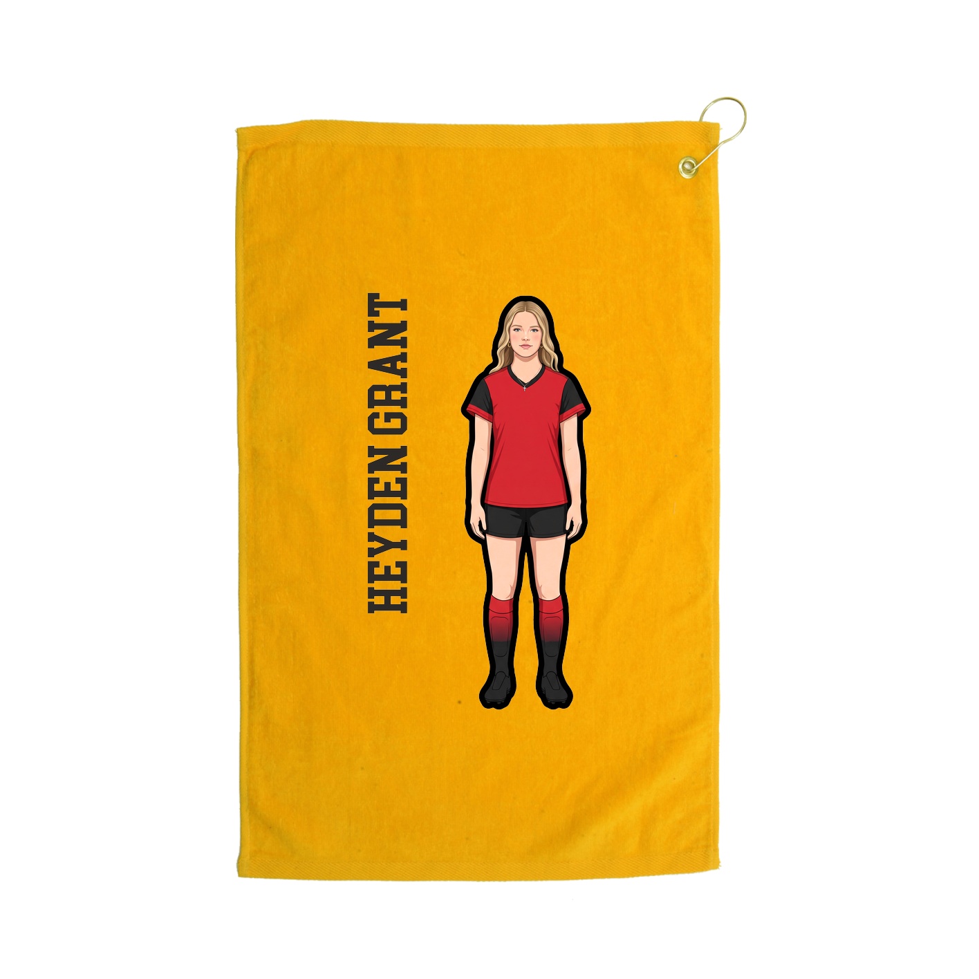 Golf Towel — Name Vertical in Gold