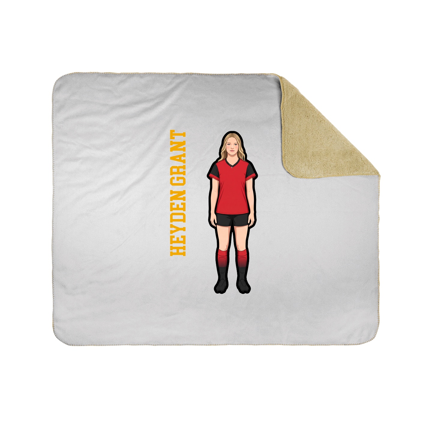 Throw Blanket — Name Vertical in White