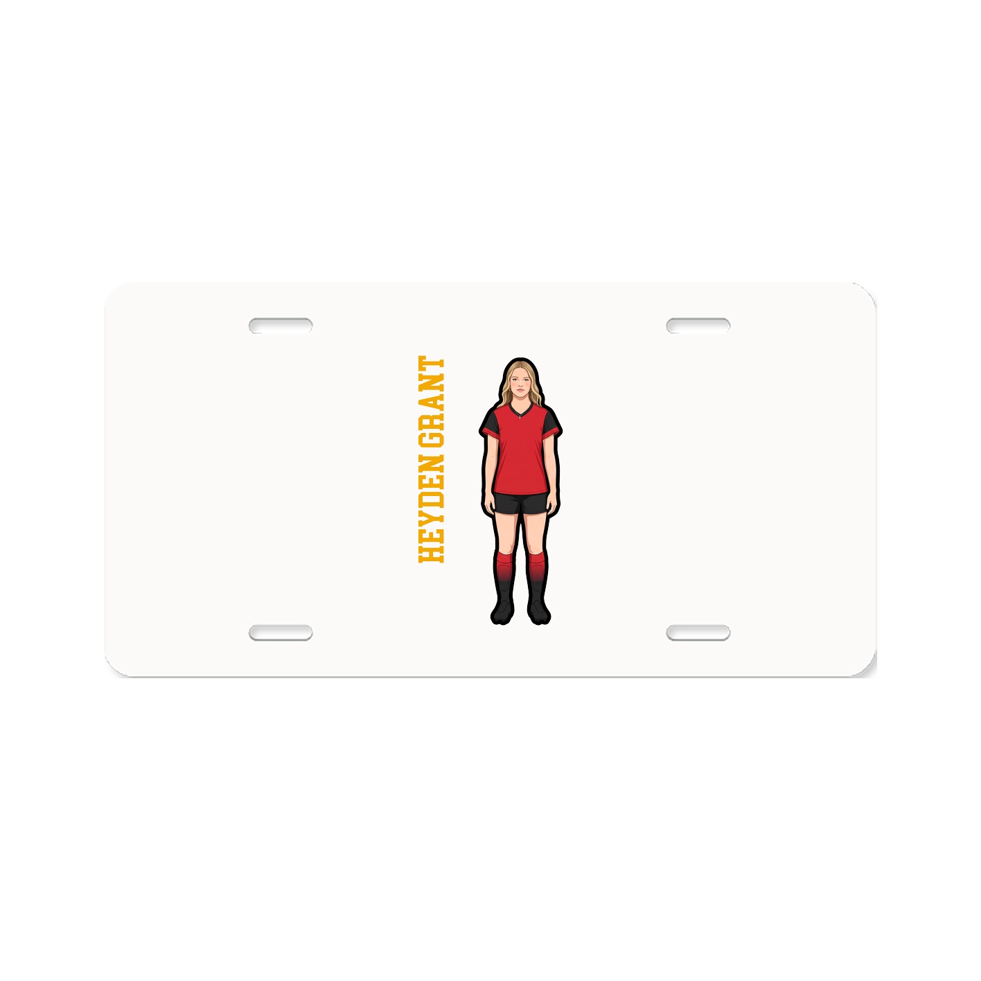 License Plate — Name Vertical in Classic