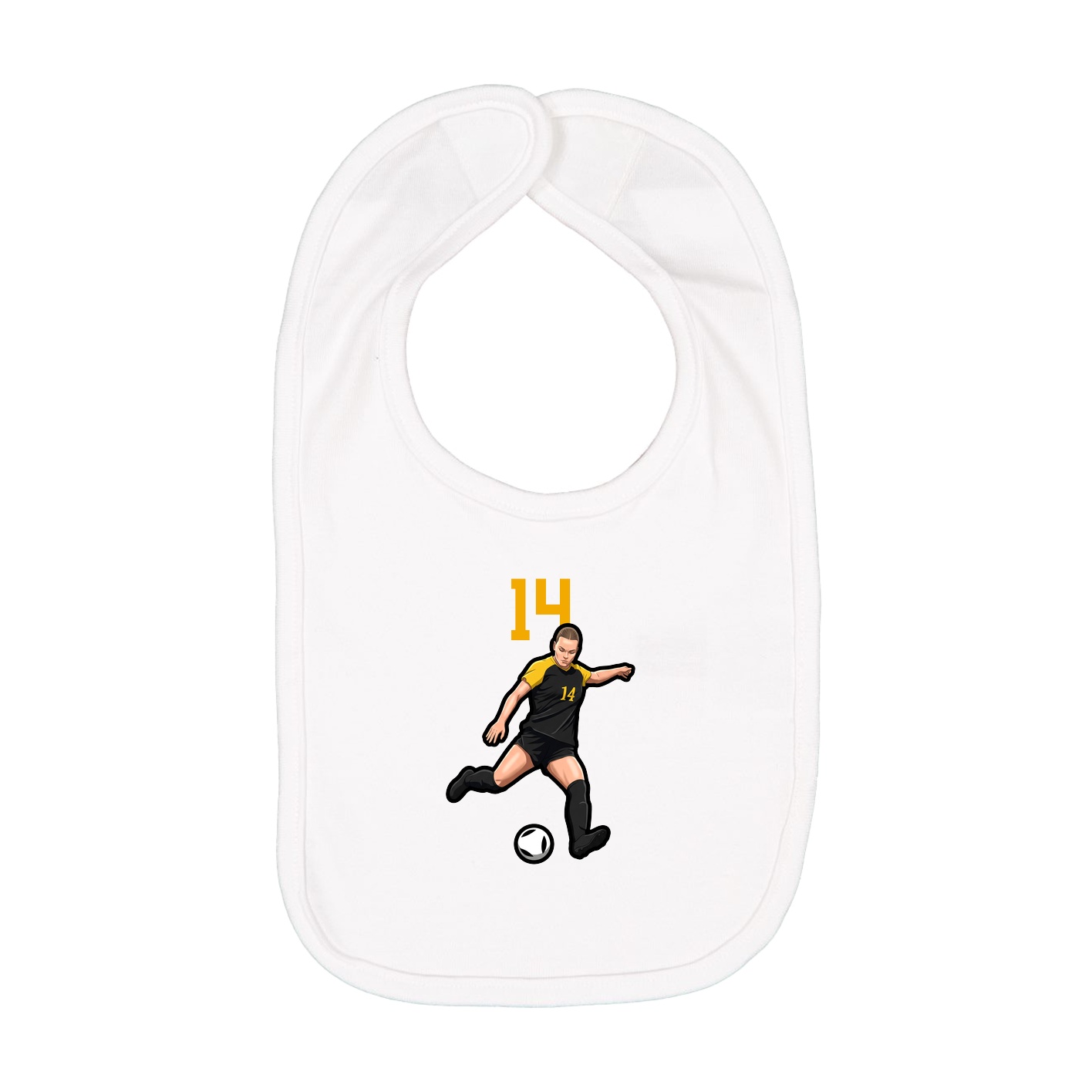Infant Bib — Number Top in White