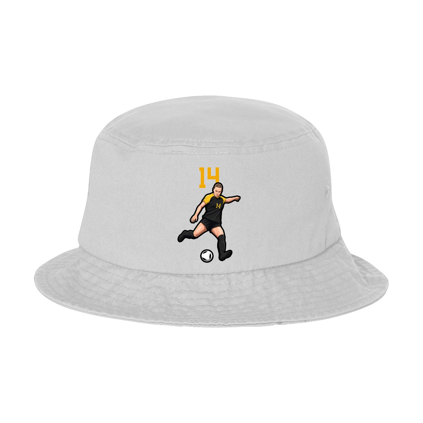 Bucket Cap — Number Top in White