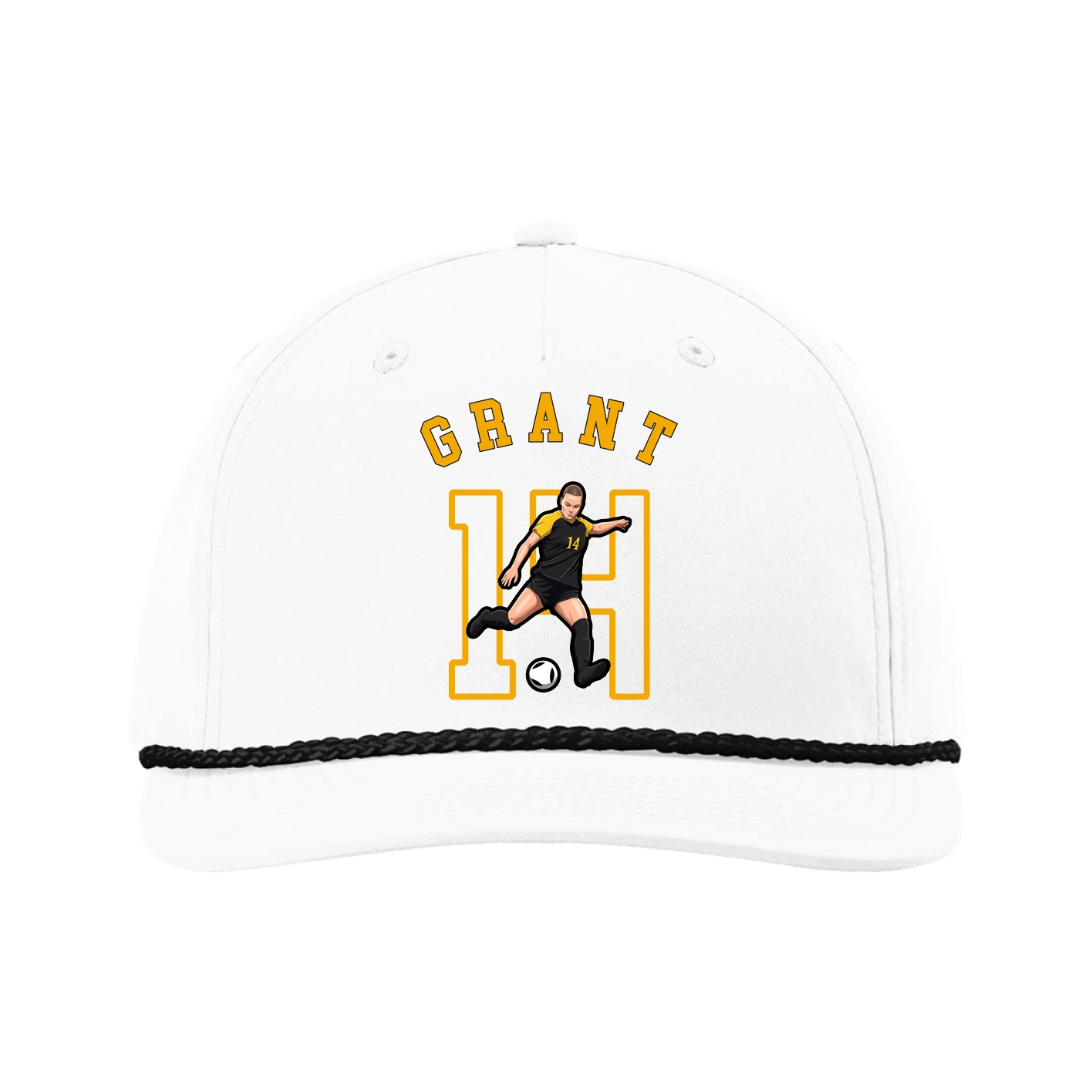 Five-Panel Classic Rope Cap — Shirsey Arch in White