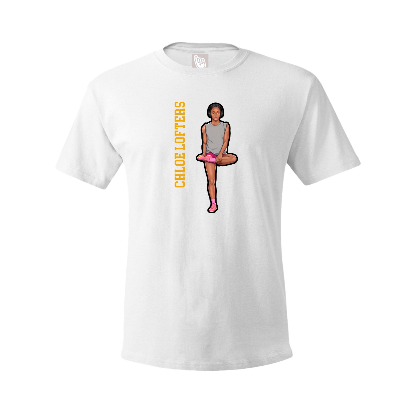 Tee — Name Vertical in White