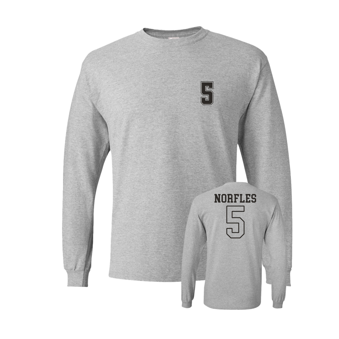 Long Sleeve Tee — Chest Back in Grey