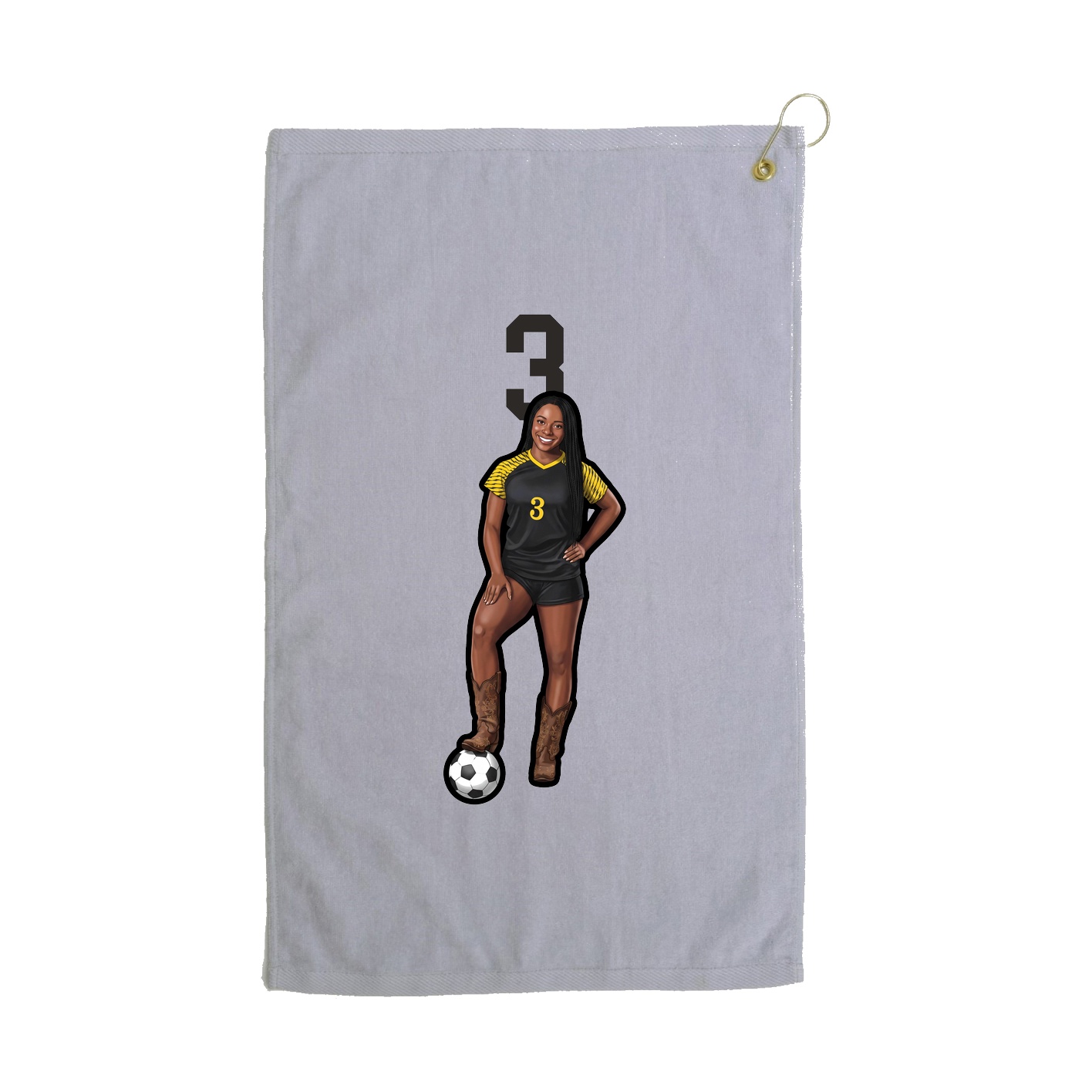 Golf Towel — Number Top in Grey