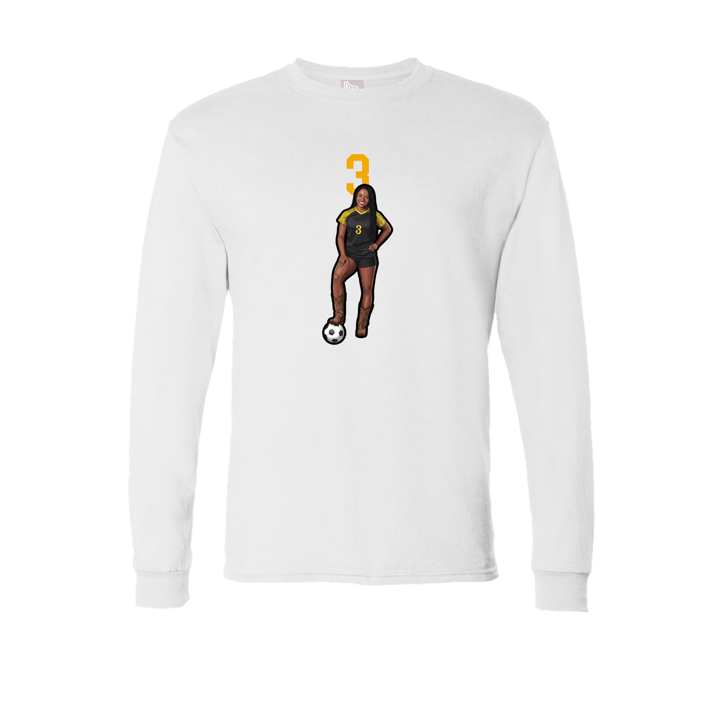 Long Sleeve Tee — Number Top in White