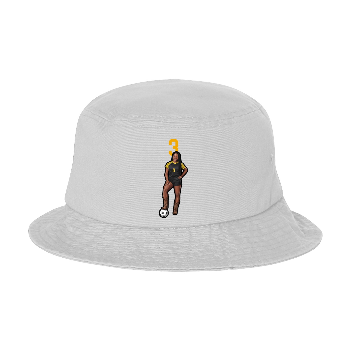 Bucket Cap — Number Top in White