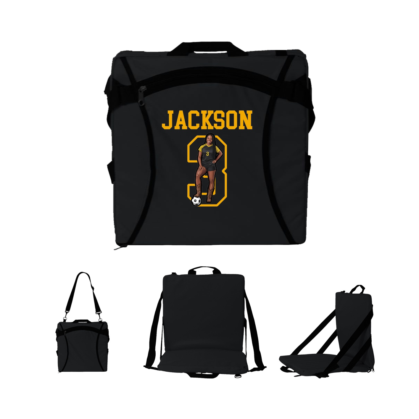 Folding Stadium Seat — Shirsey in Black