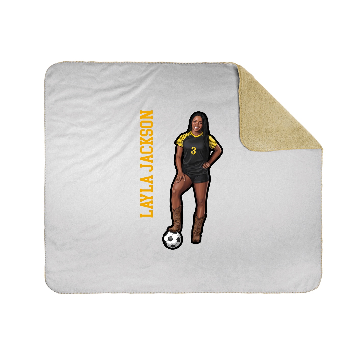 Throw Blanket — Name Vertical in White