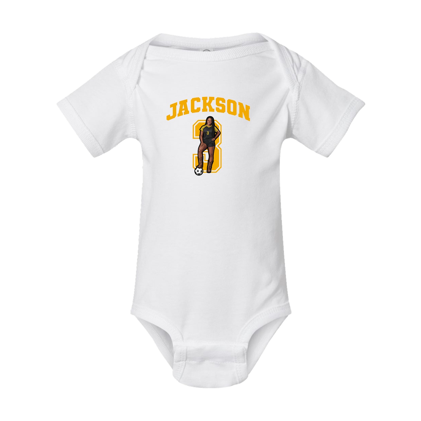 Baby Onesie — Number in White