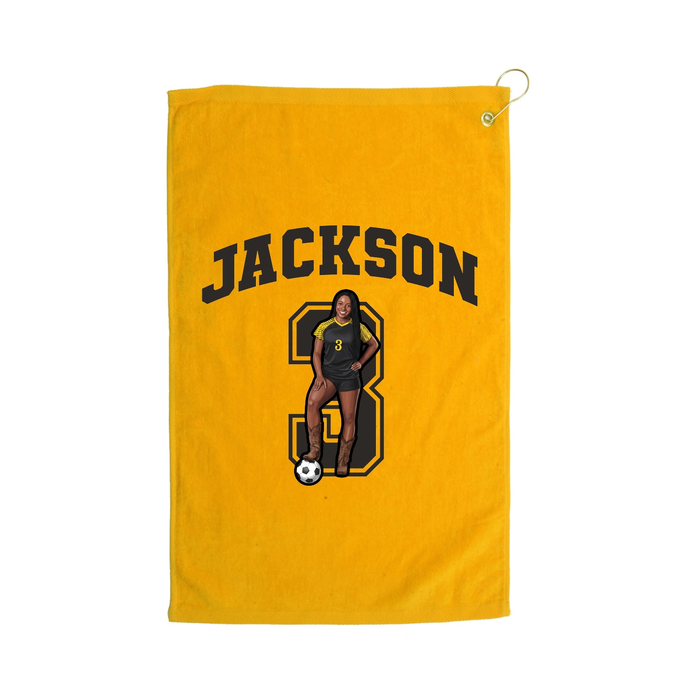 Golf Towel — Number in Gold